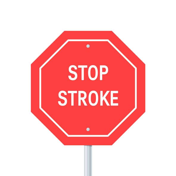 An illustration of a stop sign that reads